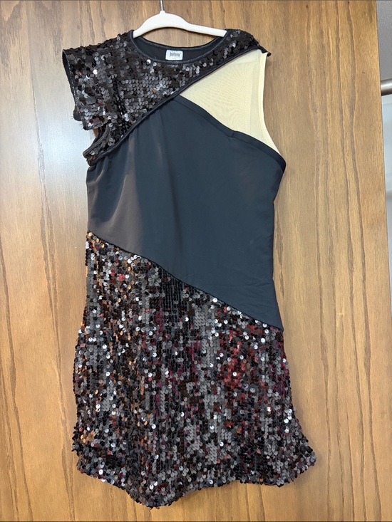 balera Dresses & Skirts - balera dancer wear Black Sequin Asymmetrical One-Sleeve Dress